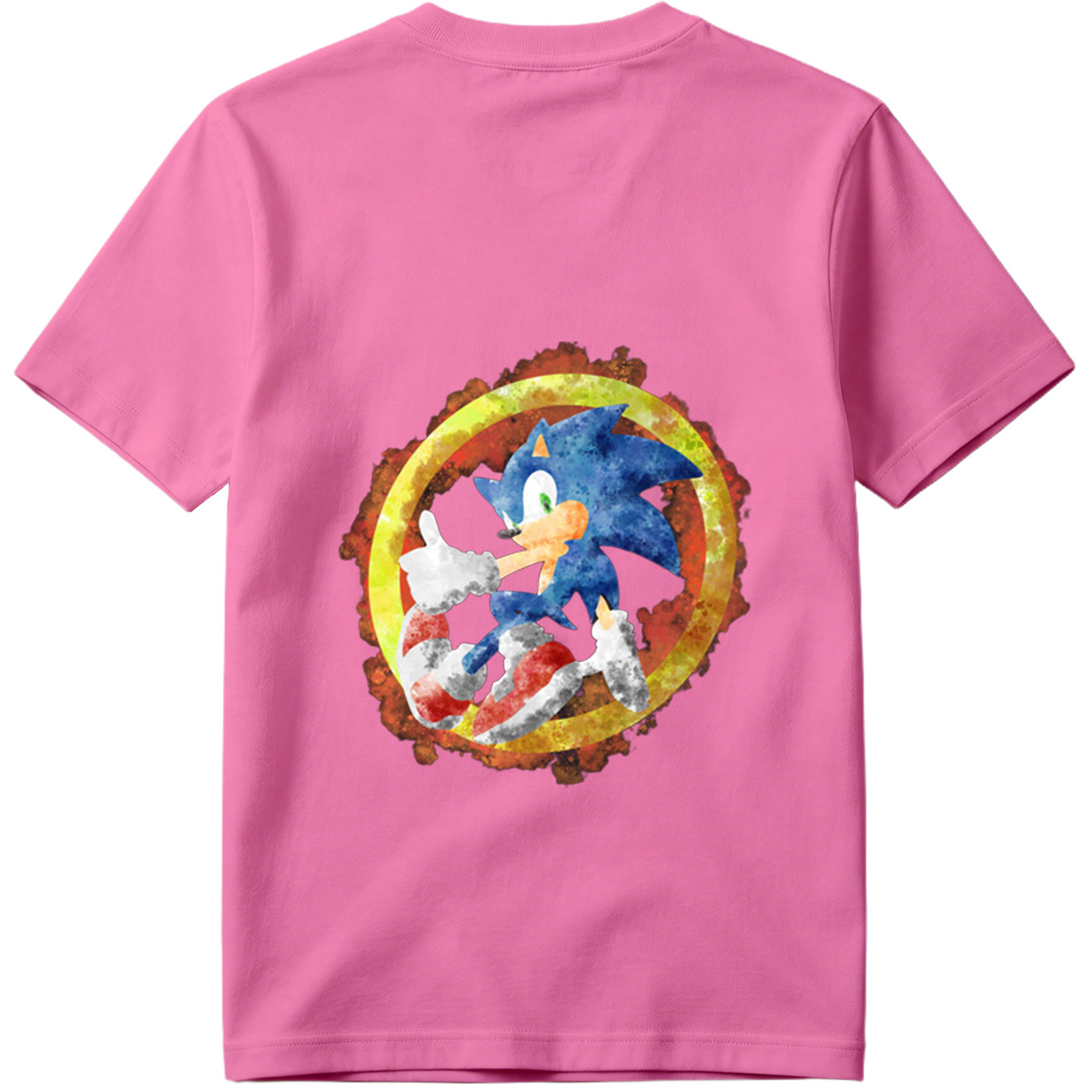 Sonic the Hedgehog in Watercolor Style - Tee