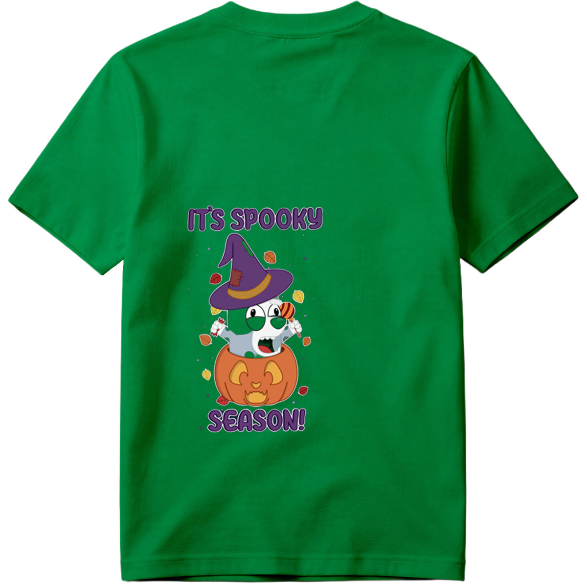 It's Spooky Season! - Dog in Witch Hat and Pumpkin - Tee
