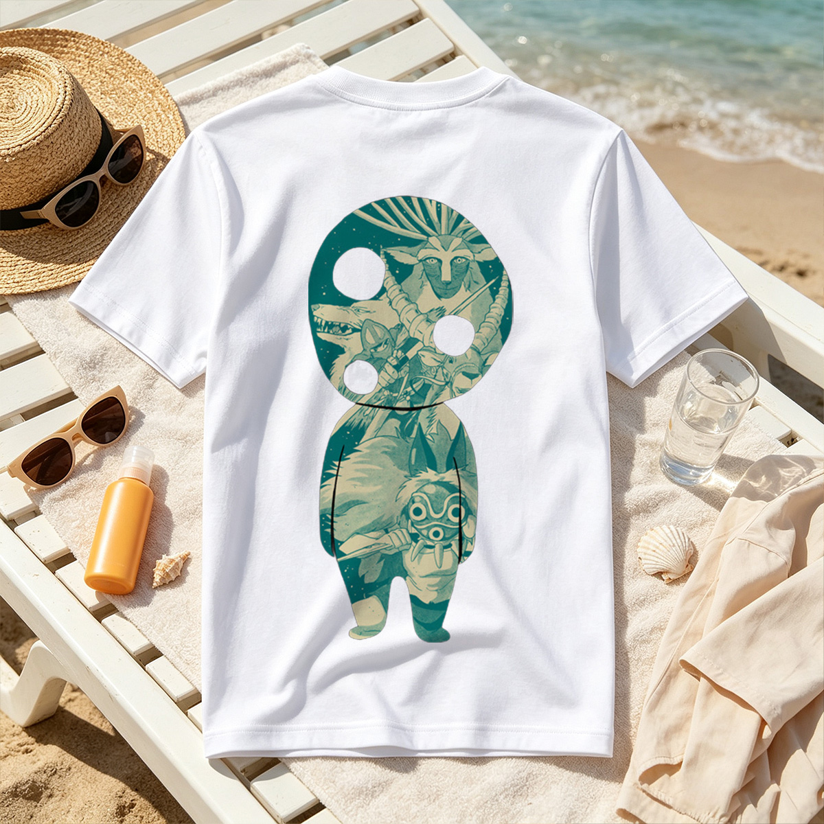 Princess Mononoke: San and Moro in a KAWS Style Artwork - Tee