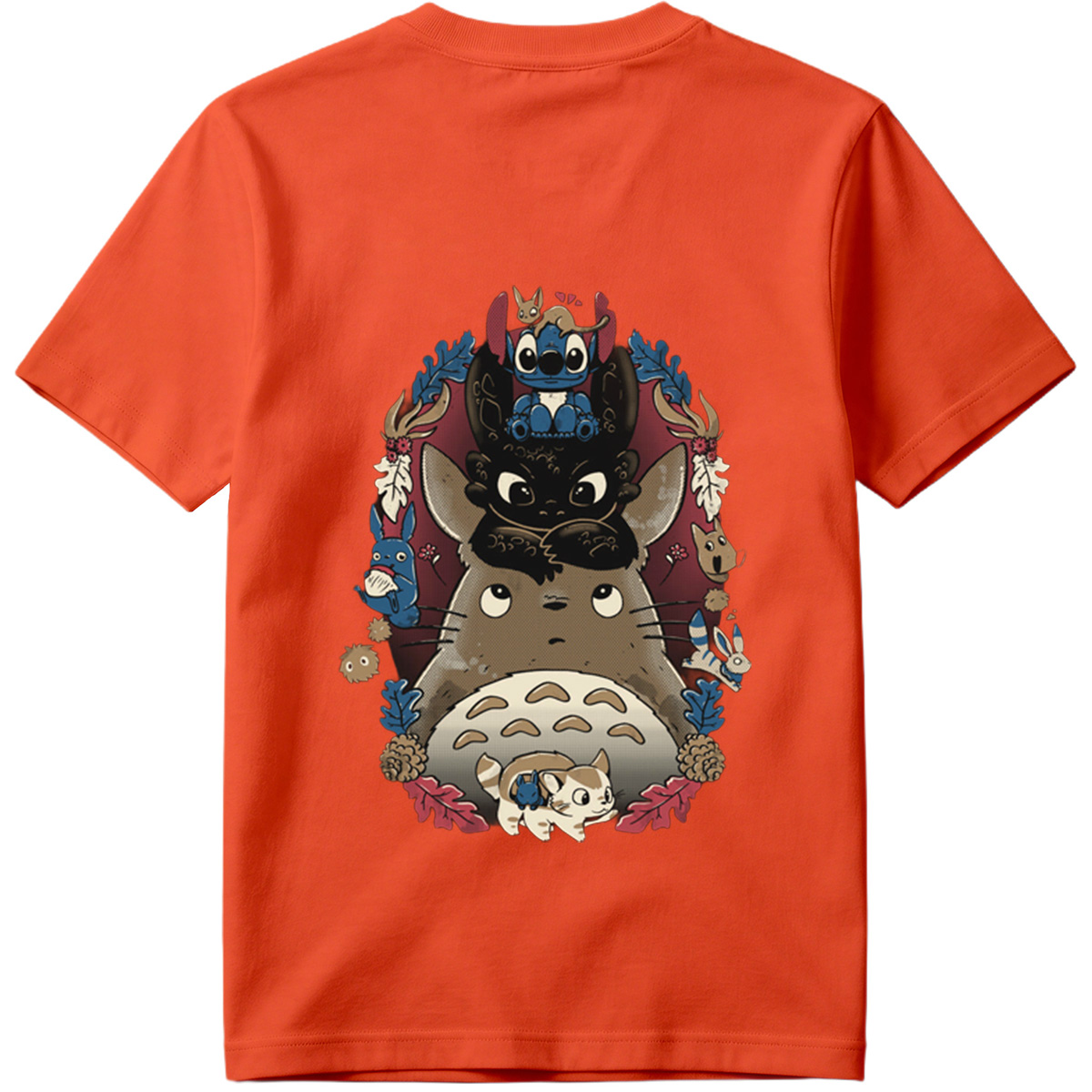 Totoro, Stitch, and Friends: A Whimsical Forest Gathering - Tee
