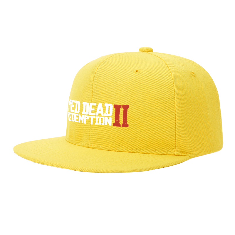 Flat Brim Baseball Cap Red Dead Redemption II Logo Print Streetwear Underground Skate Style for Basketball Court Skate Park Urban Lifestyle Skaters Rappers Streetwear Enthusiasts