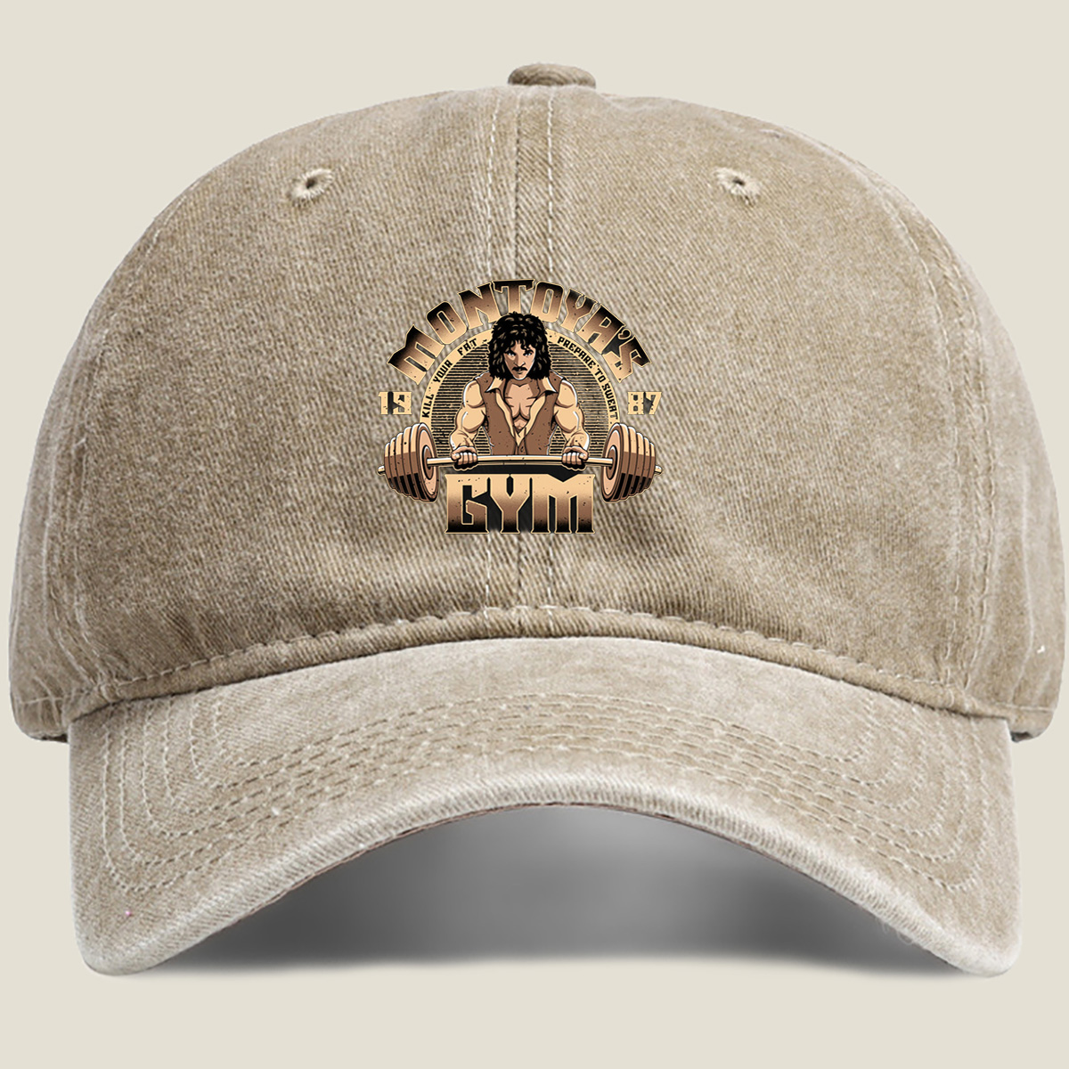 Monty Python's Gym: Freddie Mercury Lifting Barbell - Washed Denim - Baseball Cap