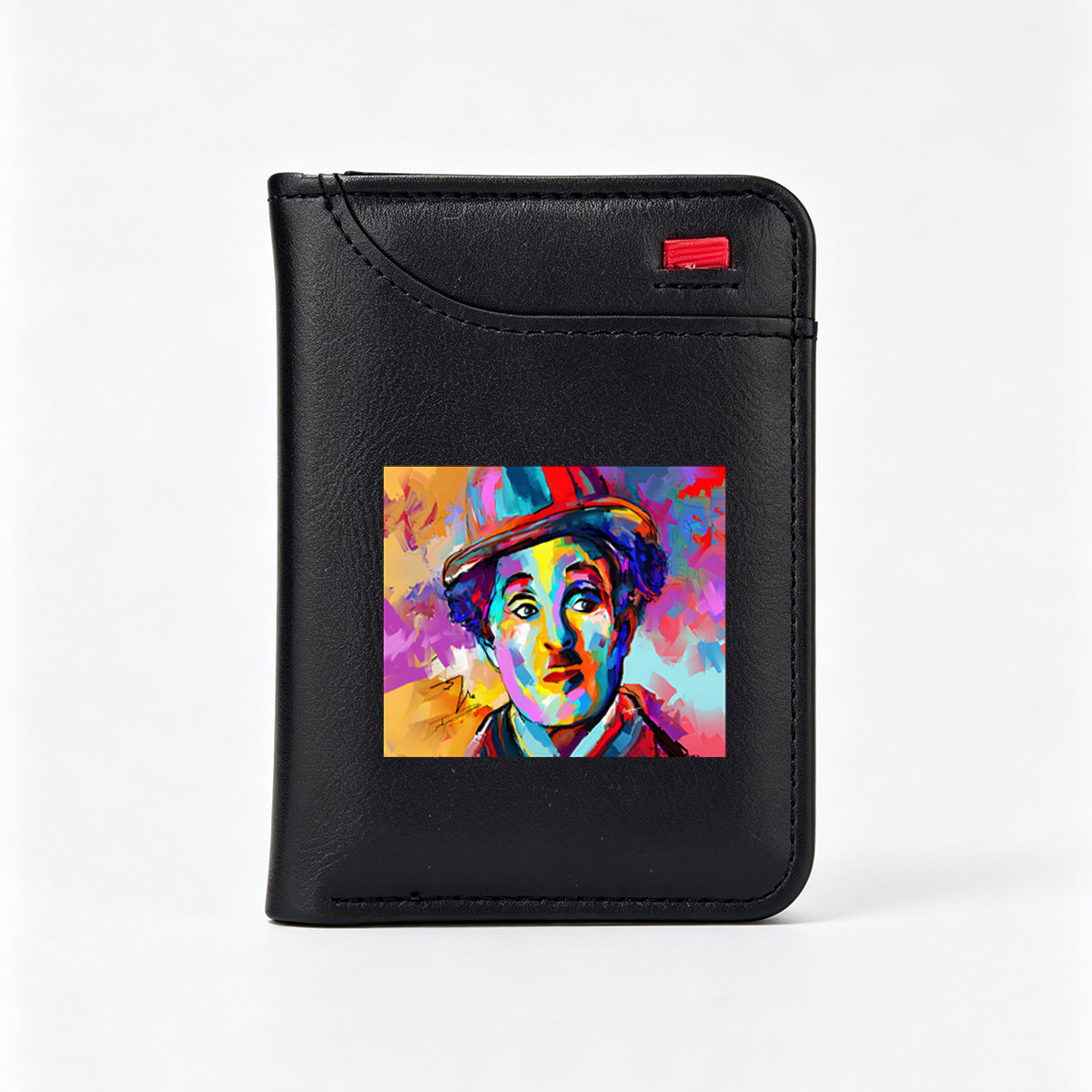 Colorful Portrait of a Man in a Hat - Vertical Style Wallet