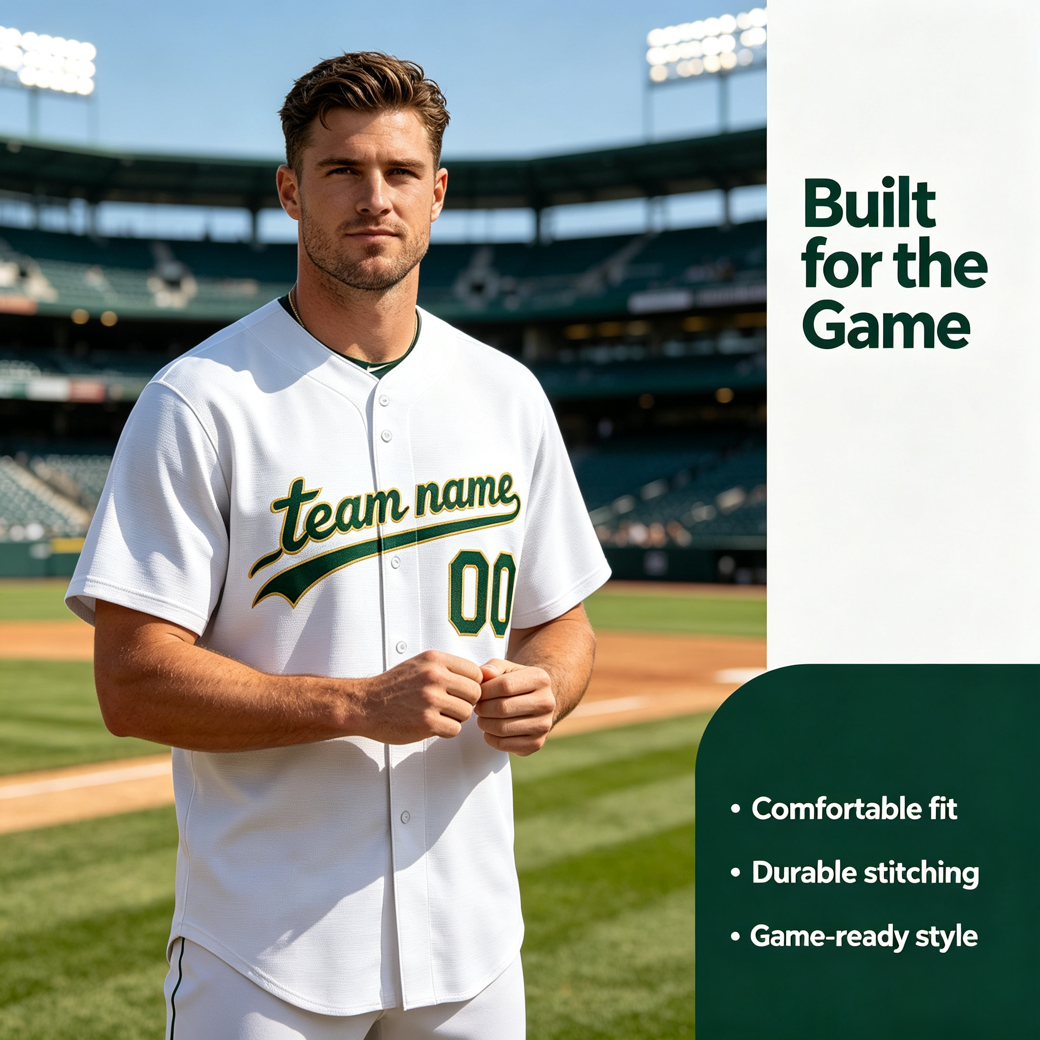 Custom Name Number Retro Baseball Jersey, Breathable Button‑Down Uniform