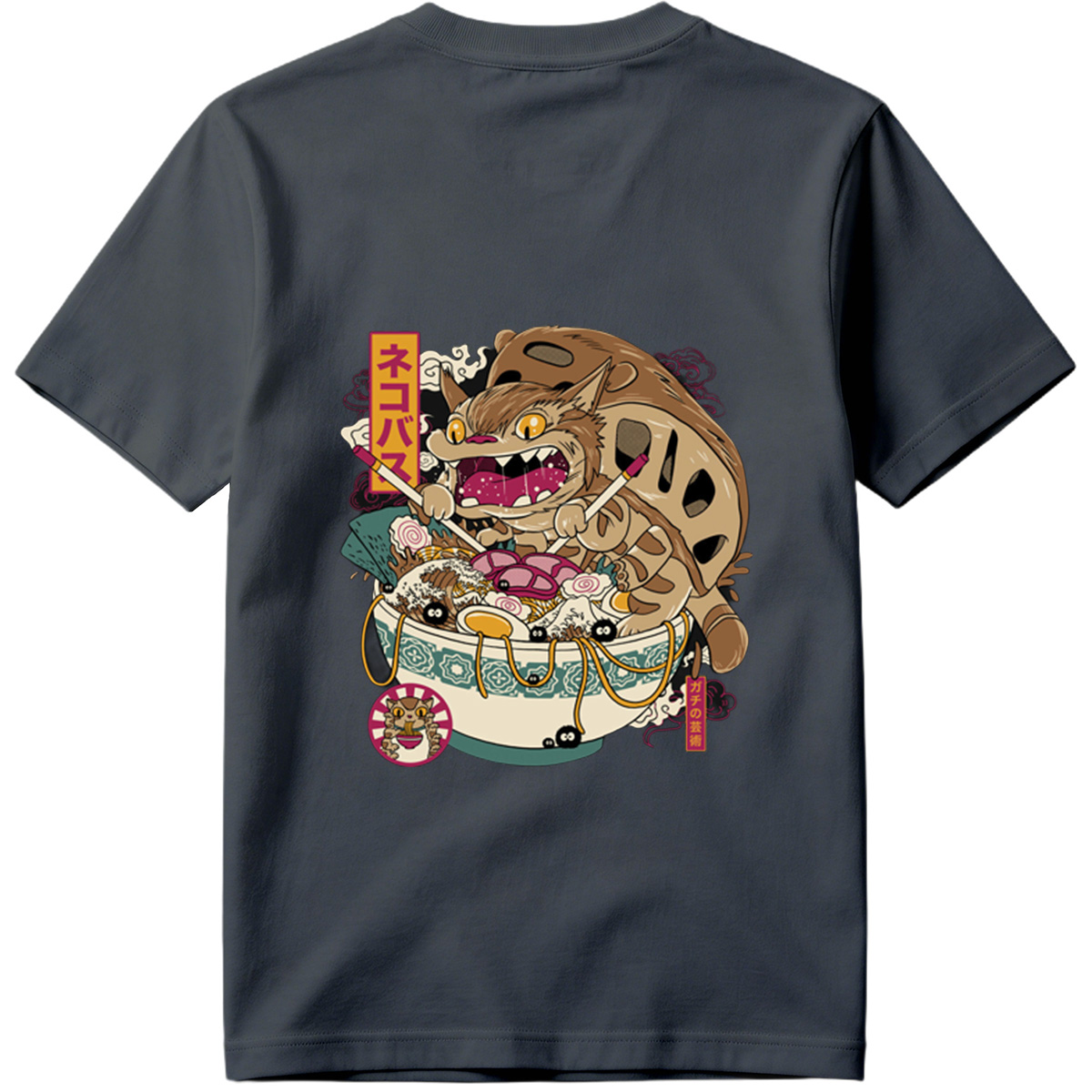 Neko Basu Ramen Cat Art - Tee