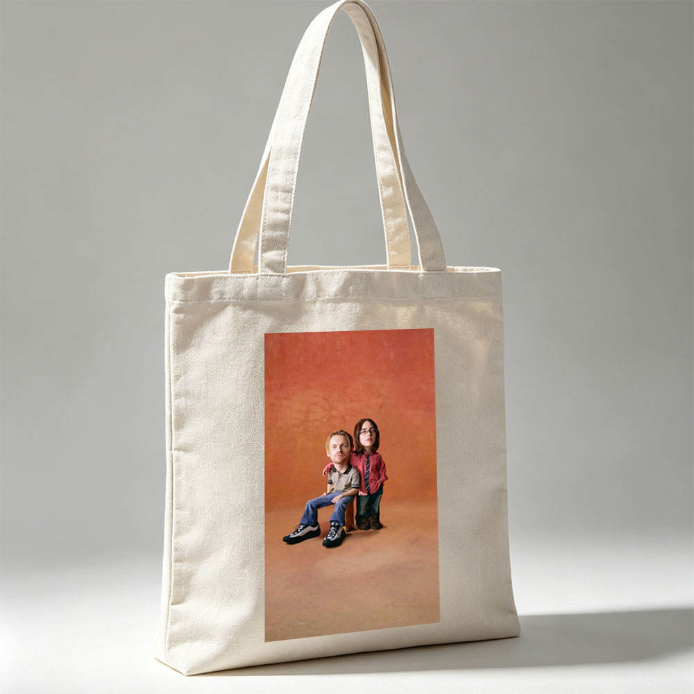 Phil and Lil from Blue's Clues - Life-Size Figures in a Studio Setting with Warm Background - Canvas tote bags