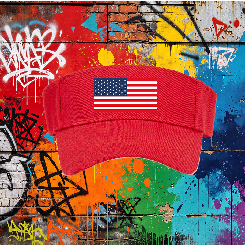Unisex Classic Mesh Back Cap with USA Flag Print - American Flag Design for Outdoor Activities, Perfect for Adults Seeking Patriotic Style and Sun Protection