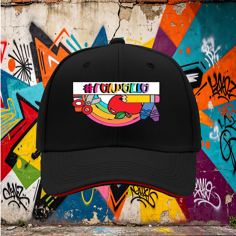 Unisex Classic Sandwich Hat with Rainbow Apple Art Print #LAMAAETA - Perfect for School Events, Art Classes, and Creative Outings - Ideal for Students, Teachers, and Art Enthusiasts