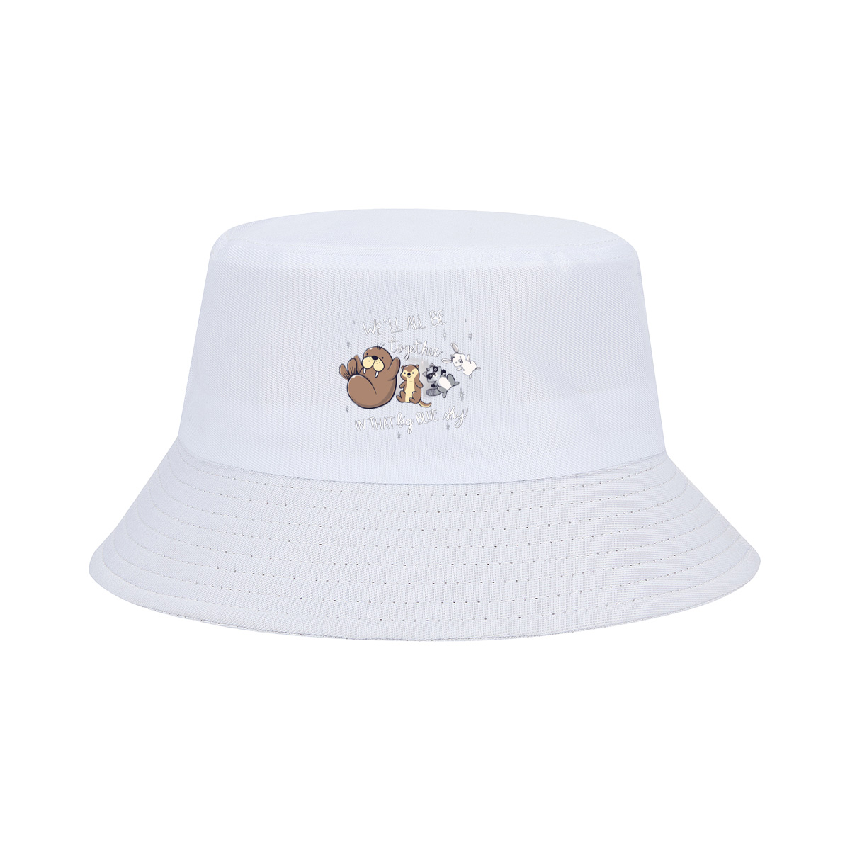 We'll All Be Together in That Big Blue Sky - Otter, Raccoon, Rabbit, and Marmot - Fisherman's Hat
