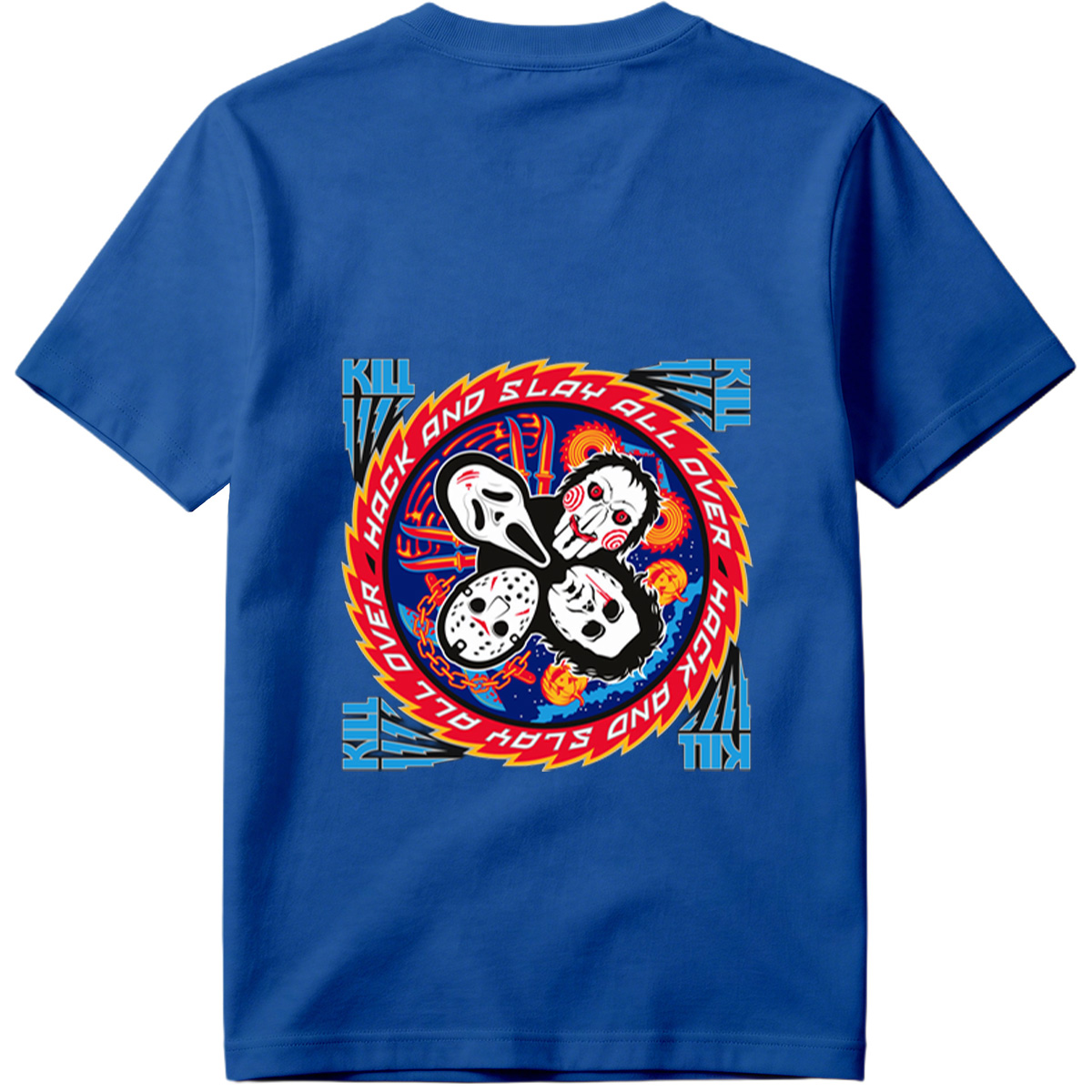Halloween Horror Icons: Michael Myers, Ghostface, Leatherface, and Jigsaw - Tee