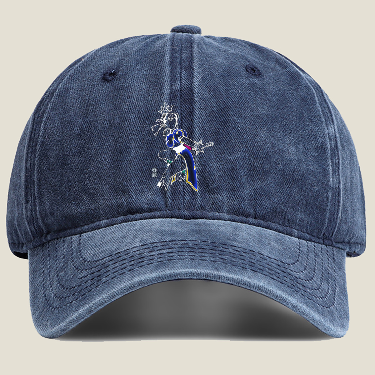 Chun-Li from Street Fighter - Washed Denim - Baseball Cap