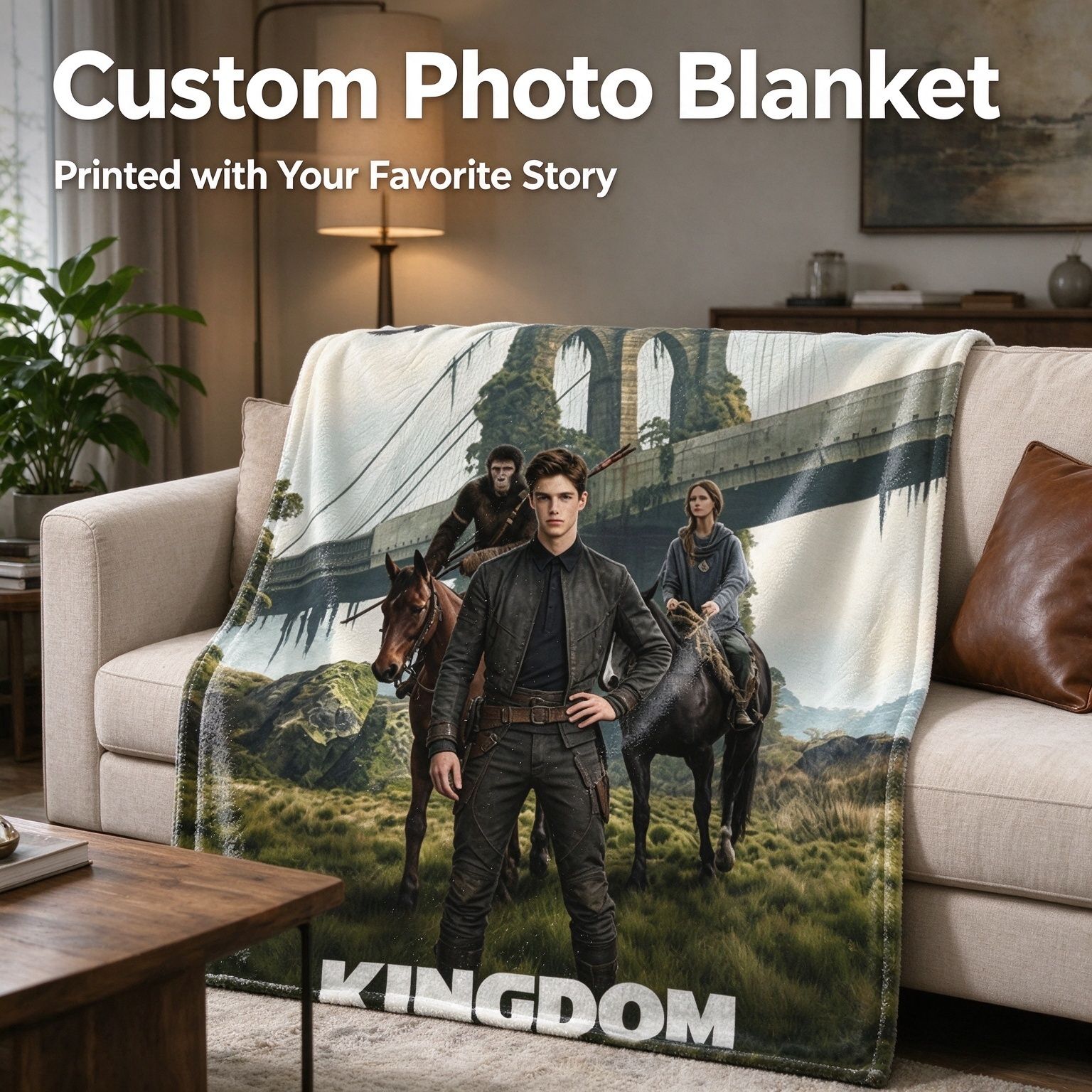 Custom Photo Face Blanket Personalized Flannel Throw Anti-Pilling Cozy Fleece Bed Couch Wrap Ideal Personalized Gift