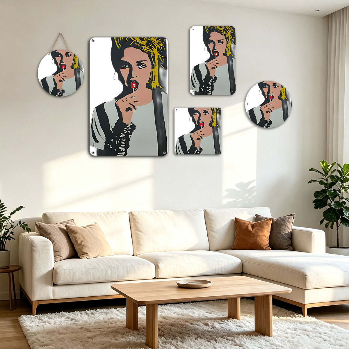 Pop Art Portrait of a Woman with Red Lollipop - painting