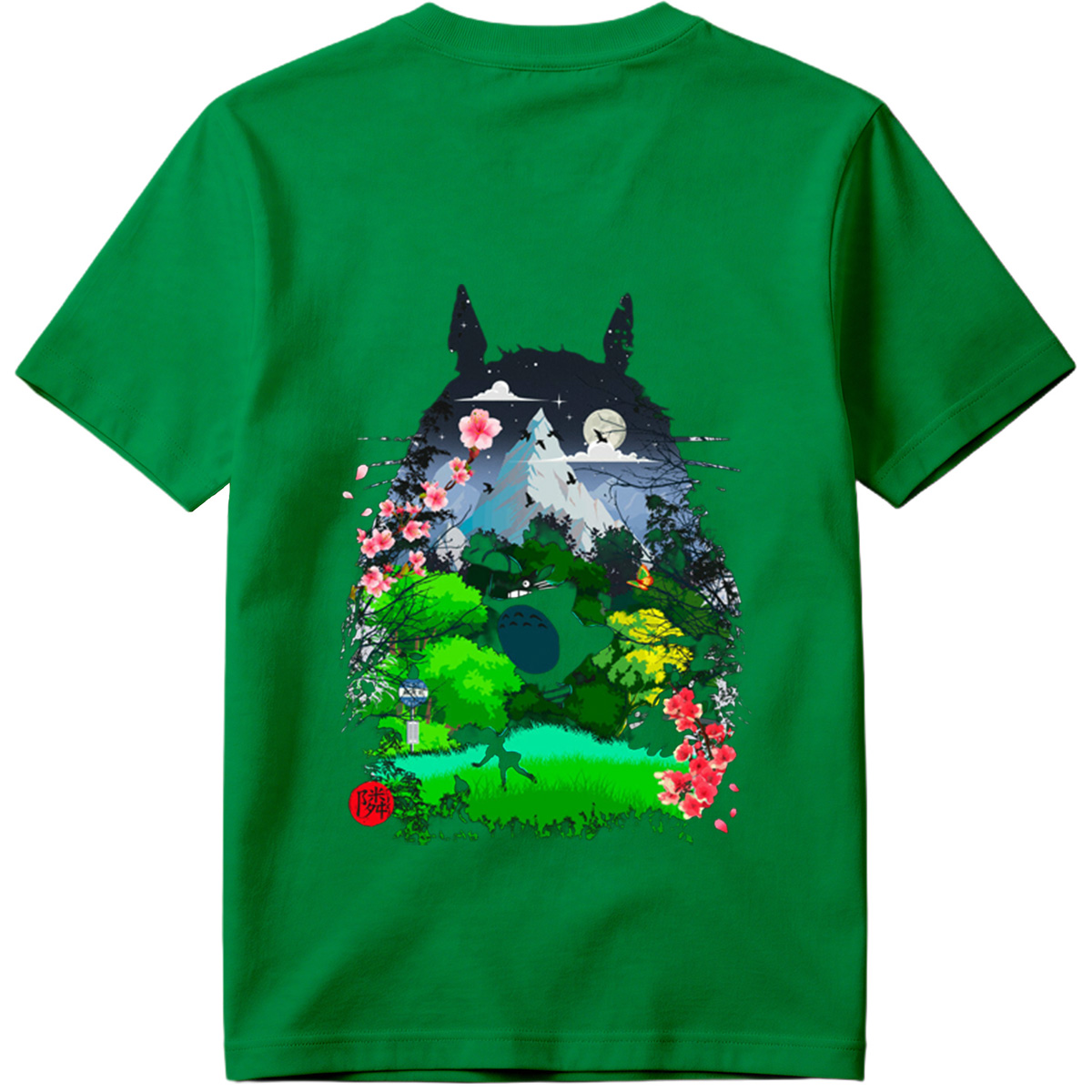 Totoro in the Cherry Blossom Garden - Tee