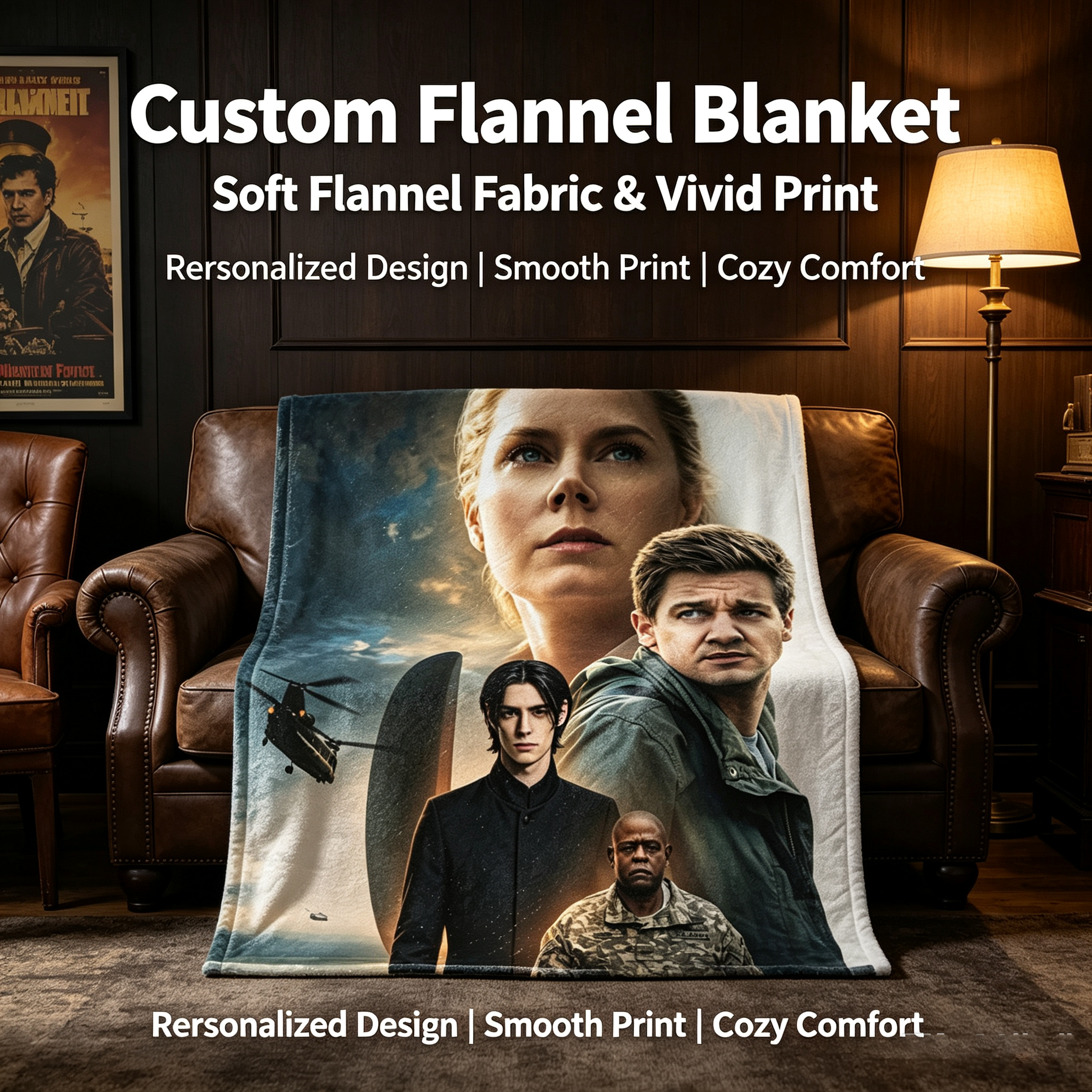 Custom Face Blanket Arrival Movie Character Flannel Blanket Perfect for Movie Fans Cozy Home Use or Unique Gift Idea