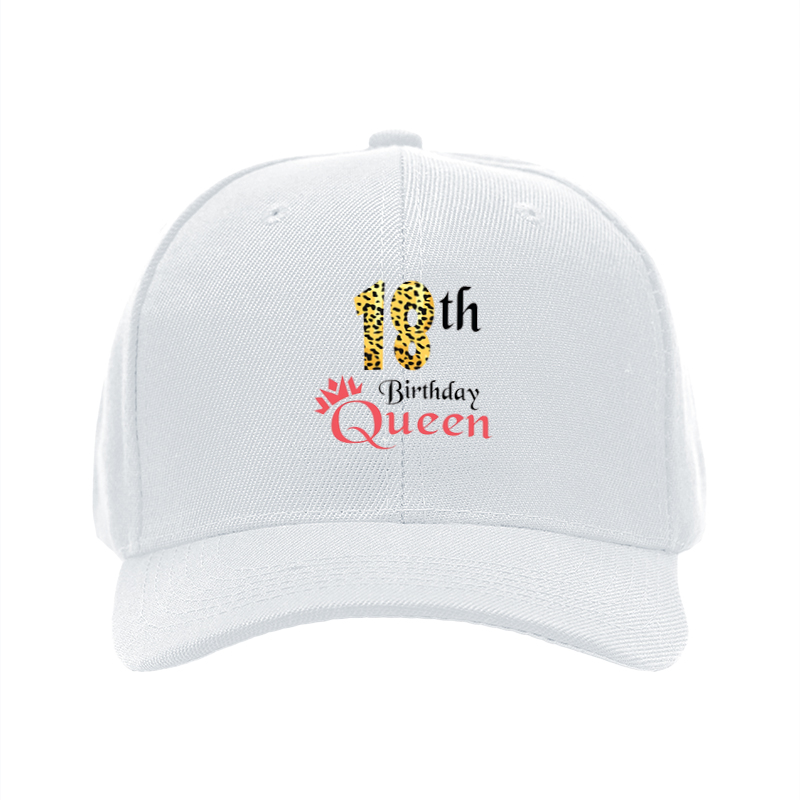 1pc New Leopard Print 18th Birthday Queen Baseball Cap Adjustable Unisex Hat for Party Celebration Adults Fashion Statement Accessory