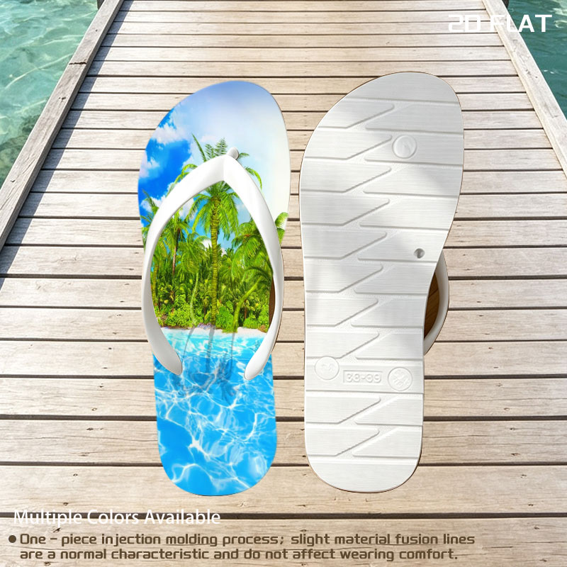Tropical Paradise with Palm Trees and Crystal Clear Water -  flip-flops