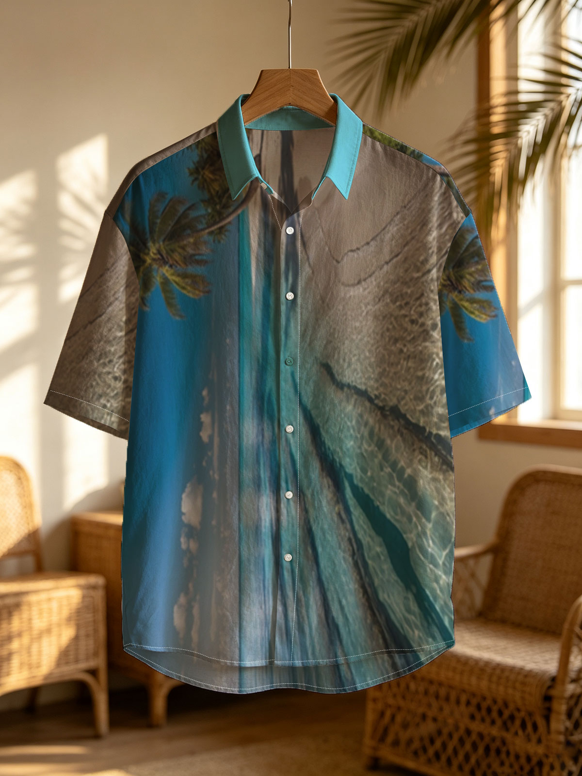 Crystal Clear Waters and Palm Trees on a Tropical Beach -  Shirt