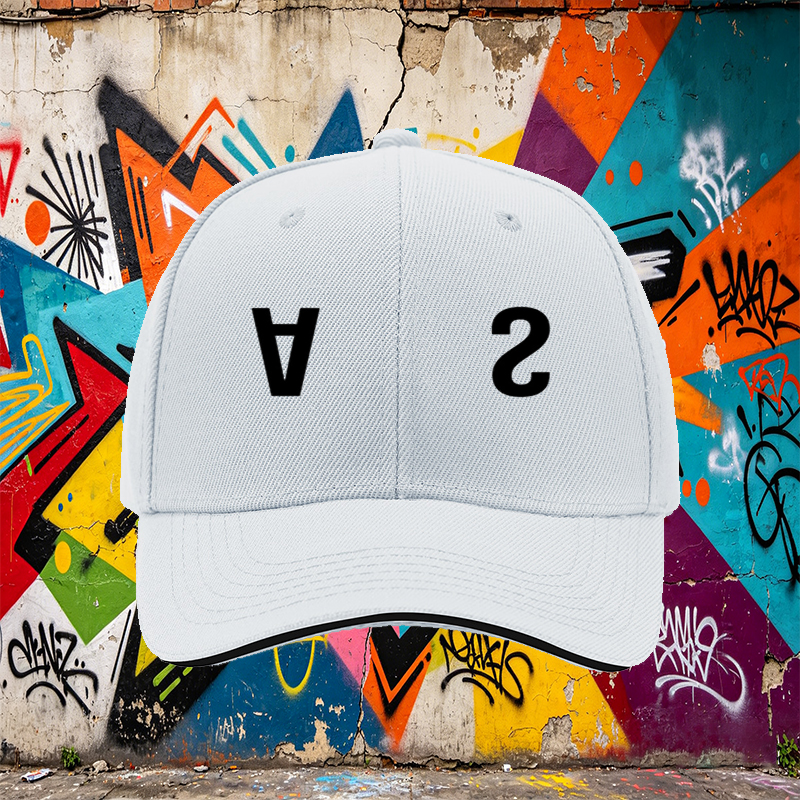 Unisex Classic Sandwich Hat with AS Logo Print - Lightweight Cotton Baseball Cap for Outdoor Activities, Travel, and Casual Wear - Perfect for Men and Women Seeking Comfortable Sun Protection and Stylish Look