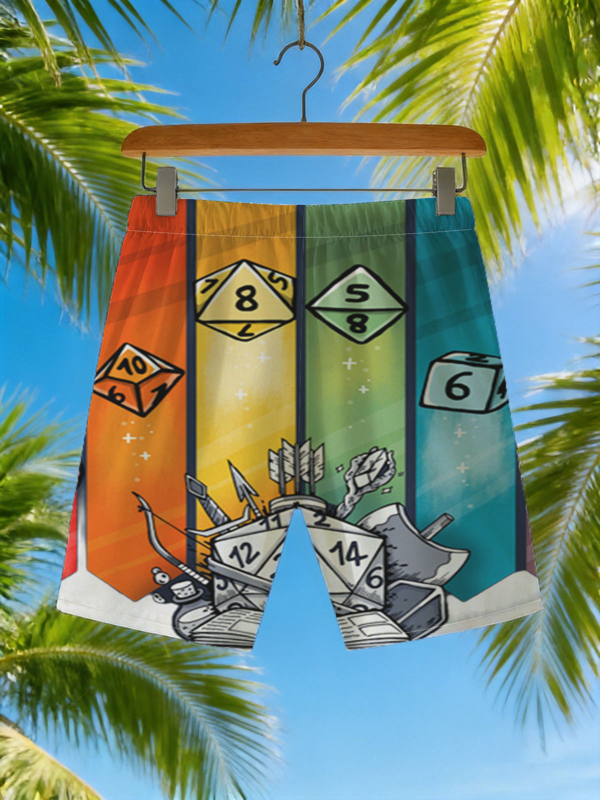 D&D Dice & Gear: RPG Adventure Essentials -  Beach shorts