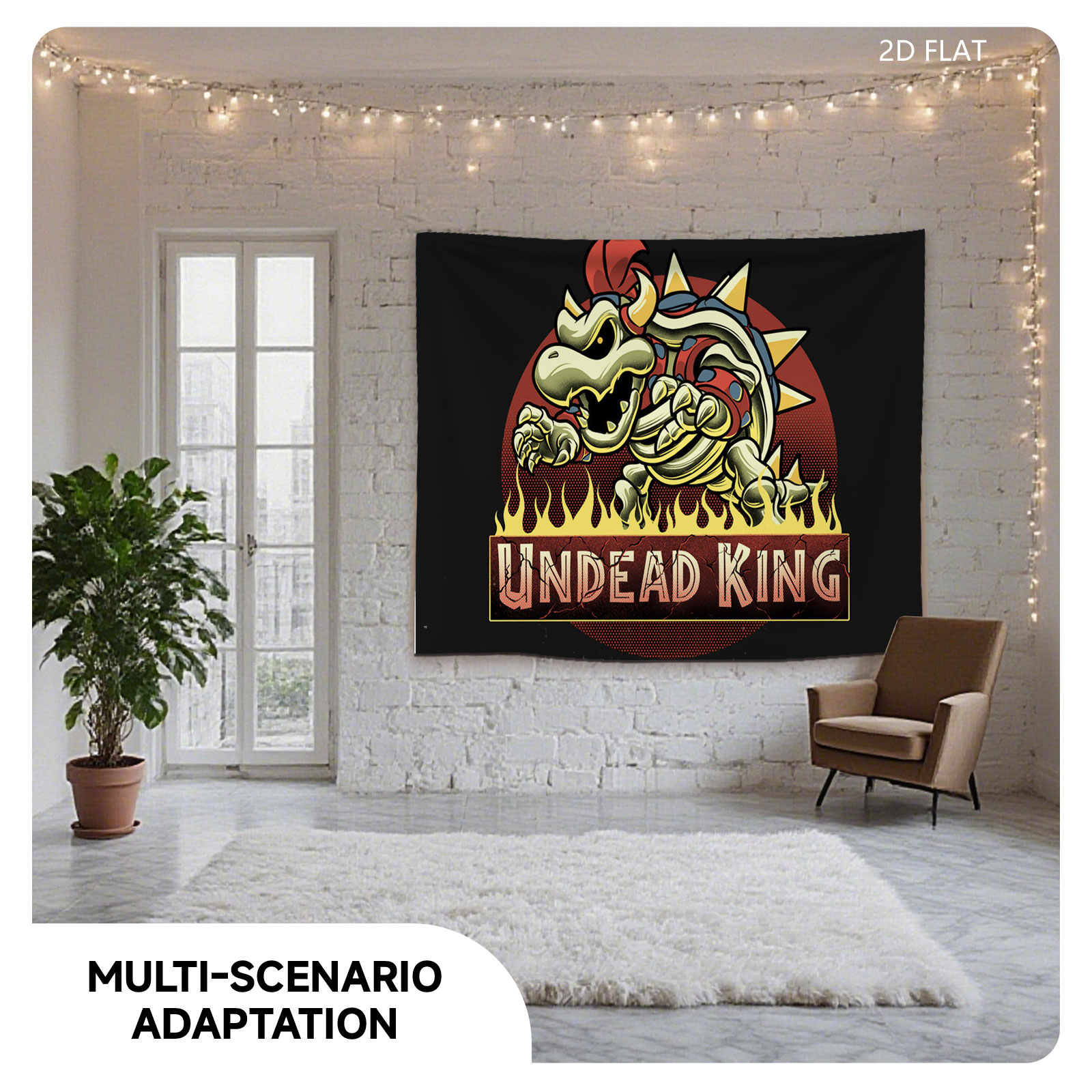 Undead King: Bowser's Skeletal Reign - Tapestry