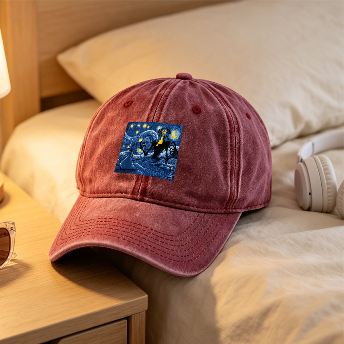 Samurai vs. Fiery Spider in Starry Night - Hat
