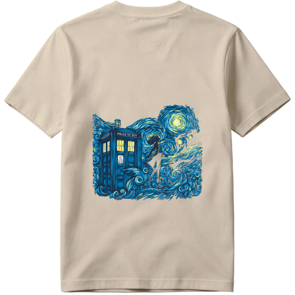 Doctor Who: TARDIS and Companion in Starry Night - Tee