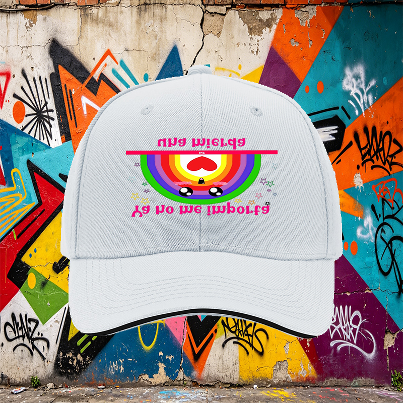 Unisex Classic Sandwich Hat with Rainbow Kawaii Design and 