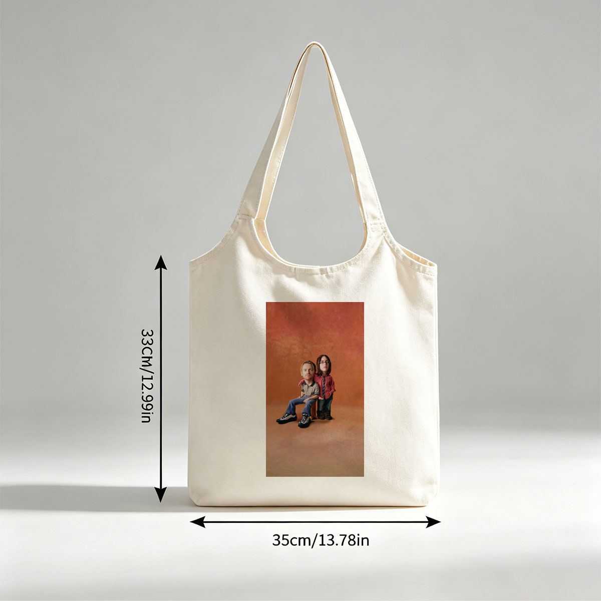 Phil and Lil from Blue's Clues - Life-Size Figures in a Studio Setting with Warm Background - Canvas shoulder bags/
