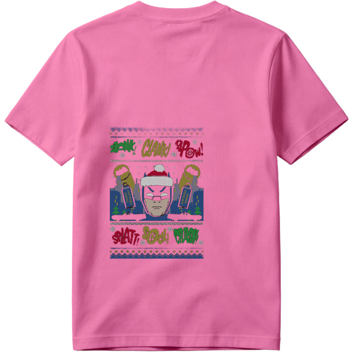 Batman Christmas Sweater with Comic Sound Effects - Tee