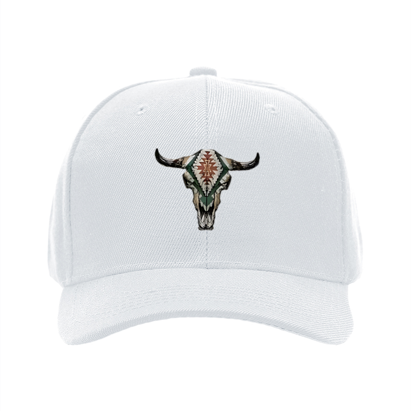 1pc New Baseball Cap with Bull Skull Tribal Print Design Unisex Adjustable Hat for Outdoor Activities and Casual Wear Suitable for Adults and Teens