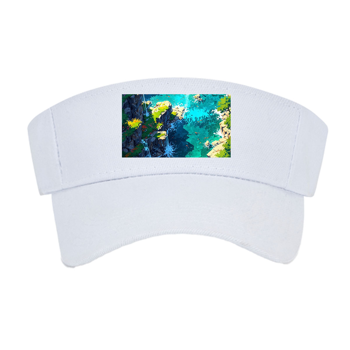 Crystal Clear Waterfalls in a Lush Canyon -  Visor cap