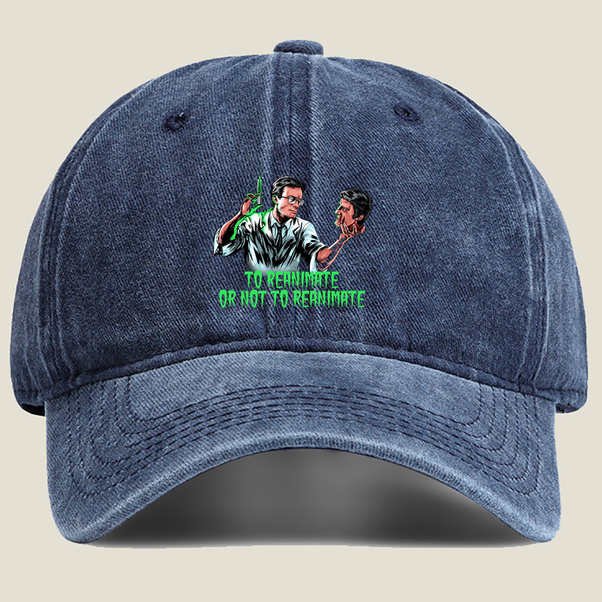 Frankenstein's Monster: To Reanimate or Not to Reanimate - Washed Denim - Baseball Cap