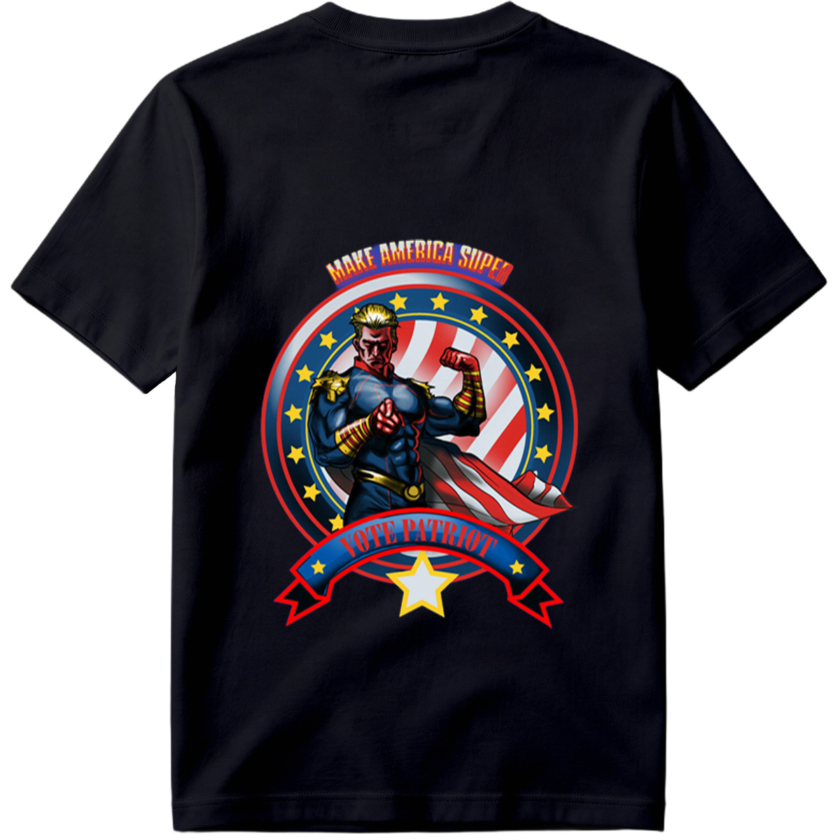Make America Super: Vote Patriot - Captain America Inspired Hero - Tee