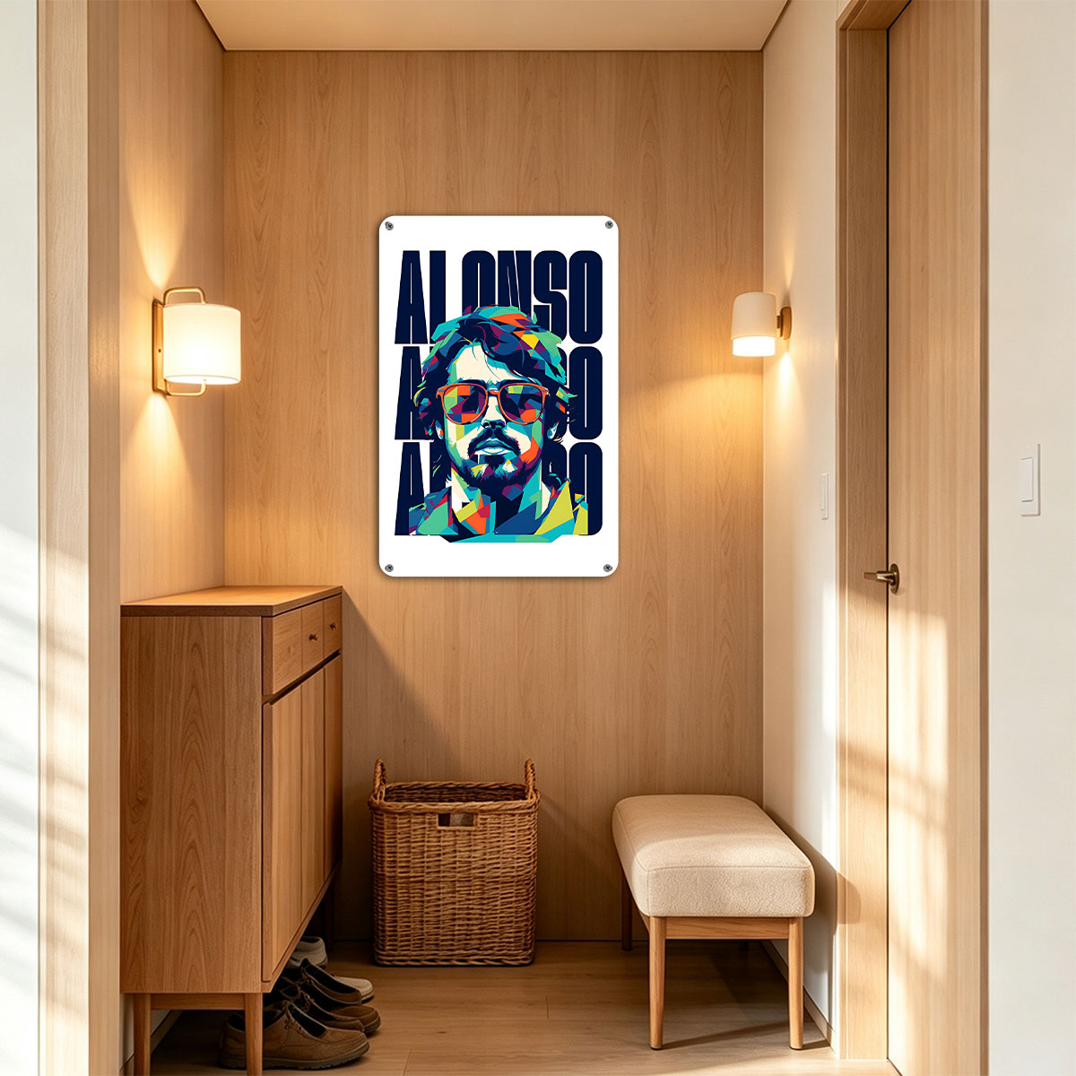 Alonso: Colorful Pop Art Portrait of a Man with Sunglasses - painting