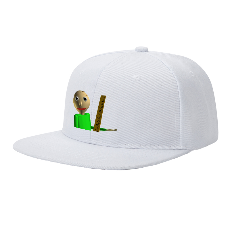 Flat Brim Baseball Cap Cartoon Character Measuring Tape Print Streetwear Underground Skate Style Basketball Court Skate Park Urban Outfit for Skaters Rappers Streetwear Enthusiasts