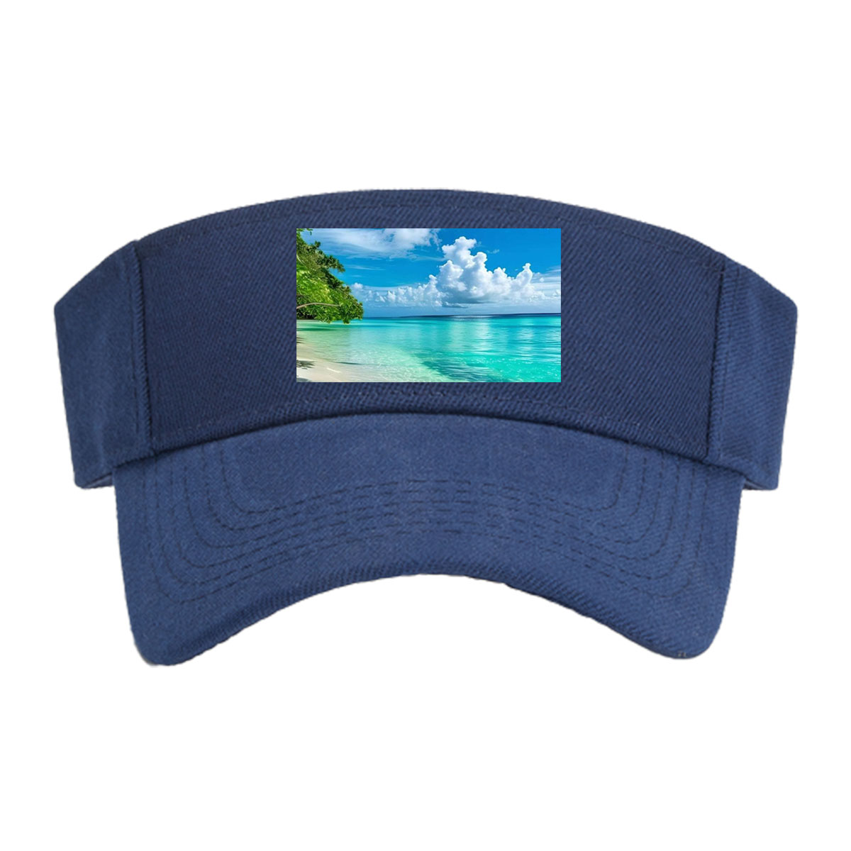 Tropical Beach with Crystal Clear Waters and Palm Trees -  Visor cap