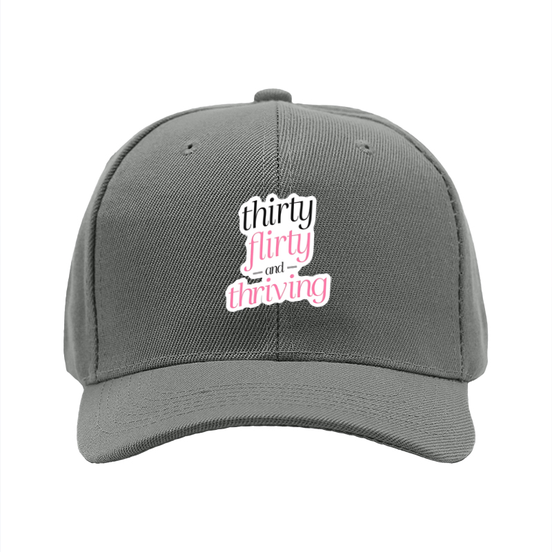 1pc New Baseball Cap Thirty Flirty and Thriving Print Unisex Adjustable Hat for Outdoor Activities Adults Fashion Statement Casual Wear