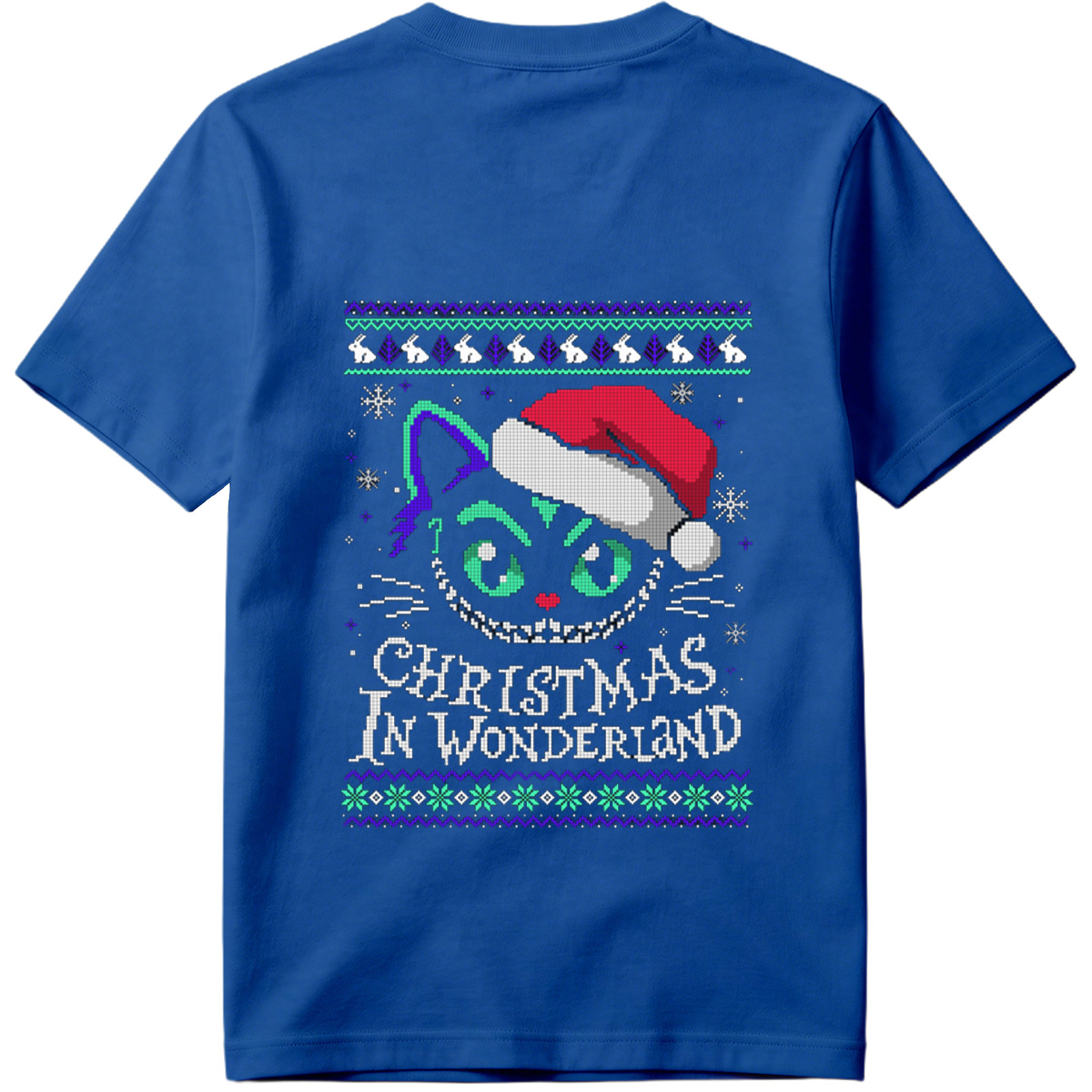 Christmas in Wonderland: Cheshire Cat Ugly Sweater Design - Tee