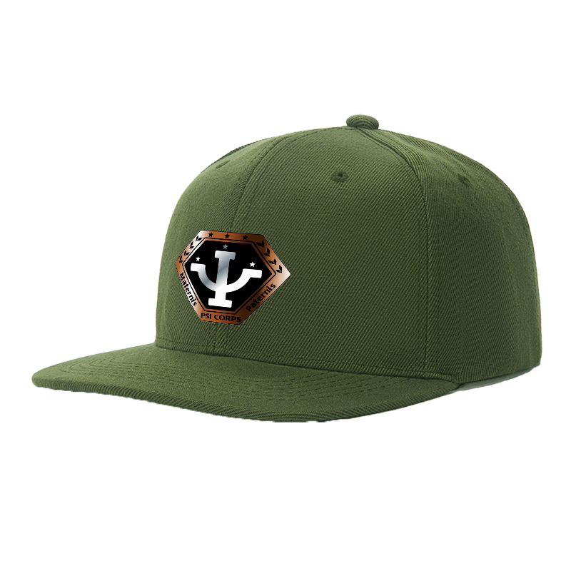 Flat Brim Baseball Cap Psychedelic Psi Corps Logo Print Streetwear Underground Skate Style for Basketball Court Skate Park Urban Explorers and Hip Hop Artists