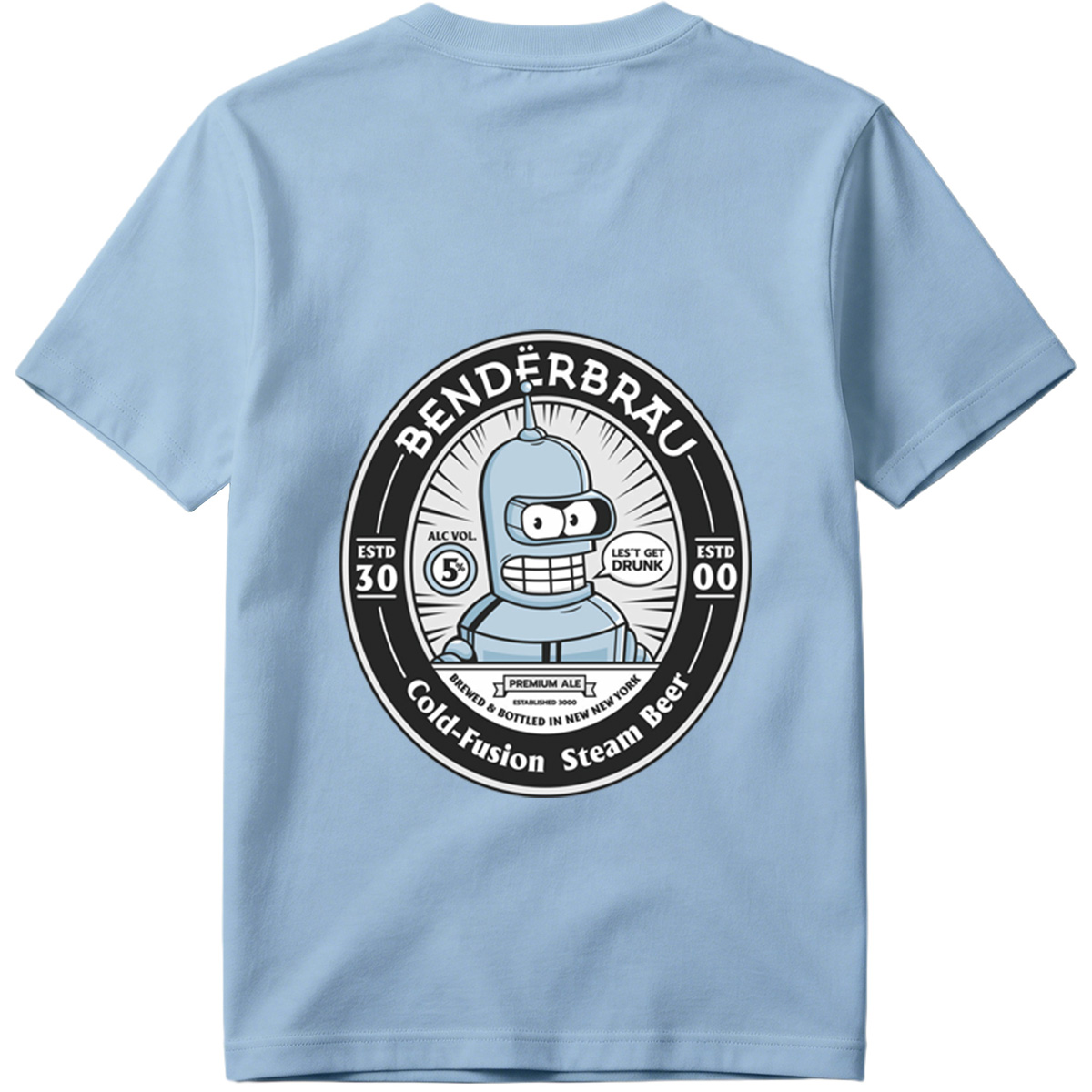 Bender Brau: Cold-Fusion Steam Beer Featuring Bender from Futurama - Tee