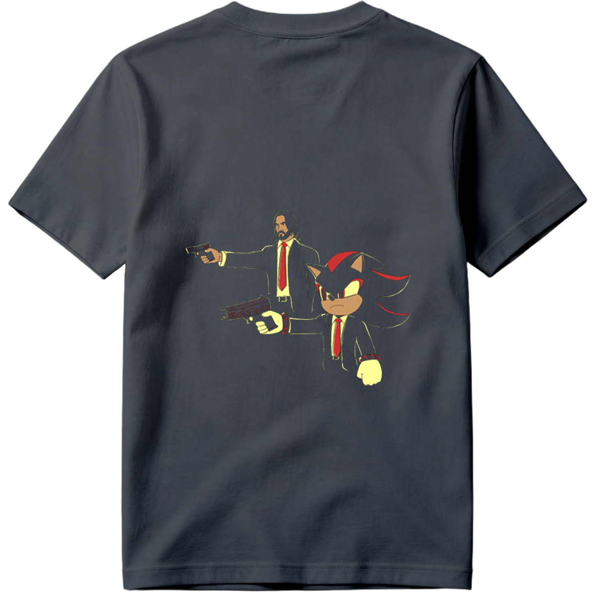 Sonic the Hedgehog and John Wick in Suit and Tie - Tee