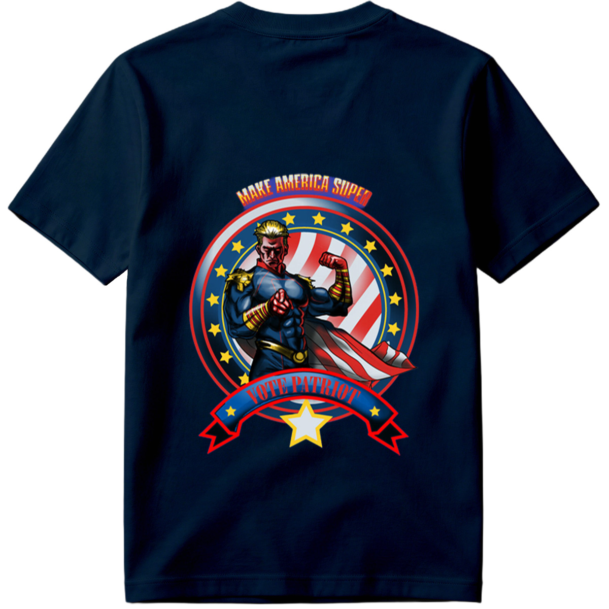Make America Super: Vote Patriot - Captain America Inspired Hero - Tee