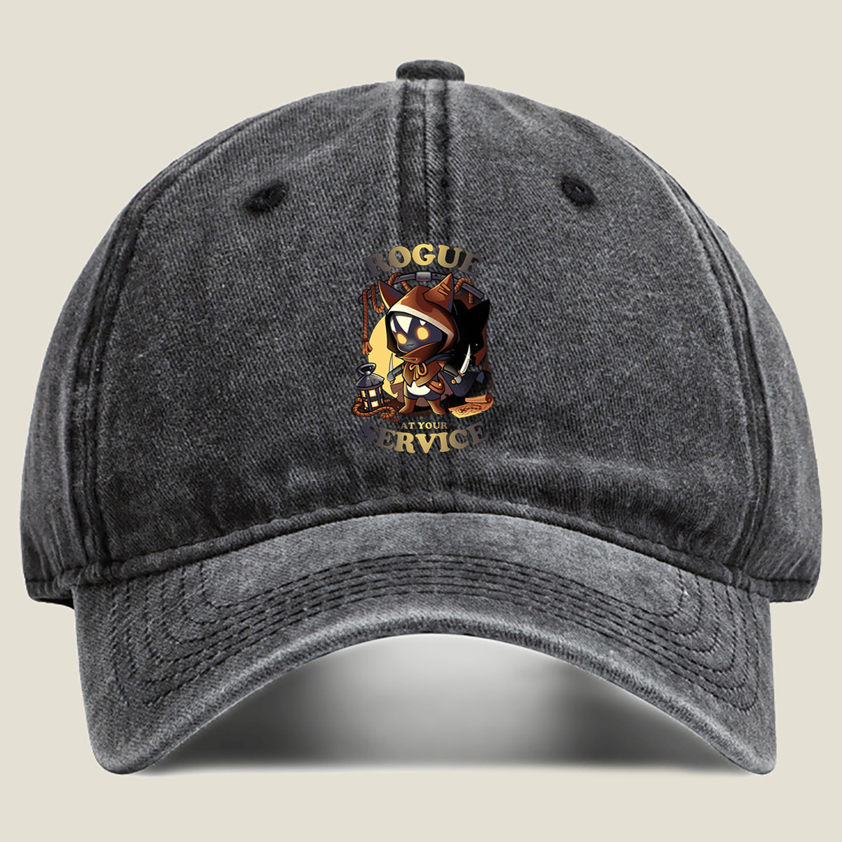 Rogue Cat: At Your Service - Washed Denim - Baseball Cap
