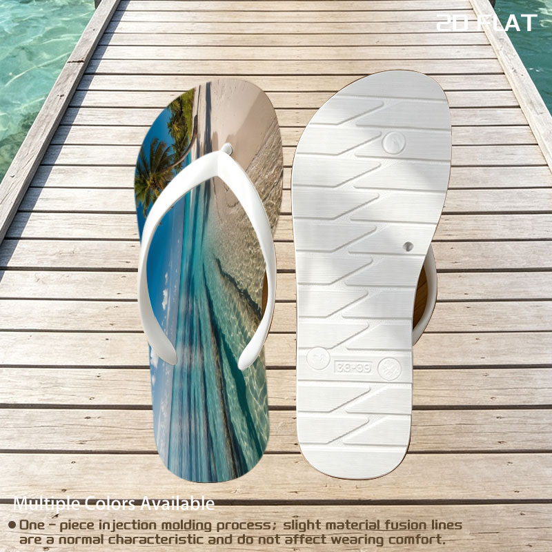 Crystal Clear Waters and Palm Trees on a Tropical Beach -  flip-flops