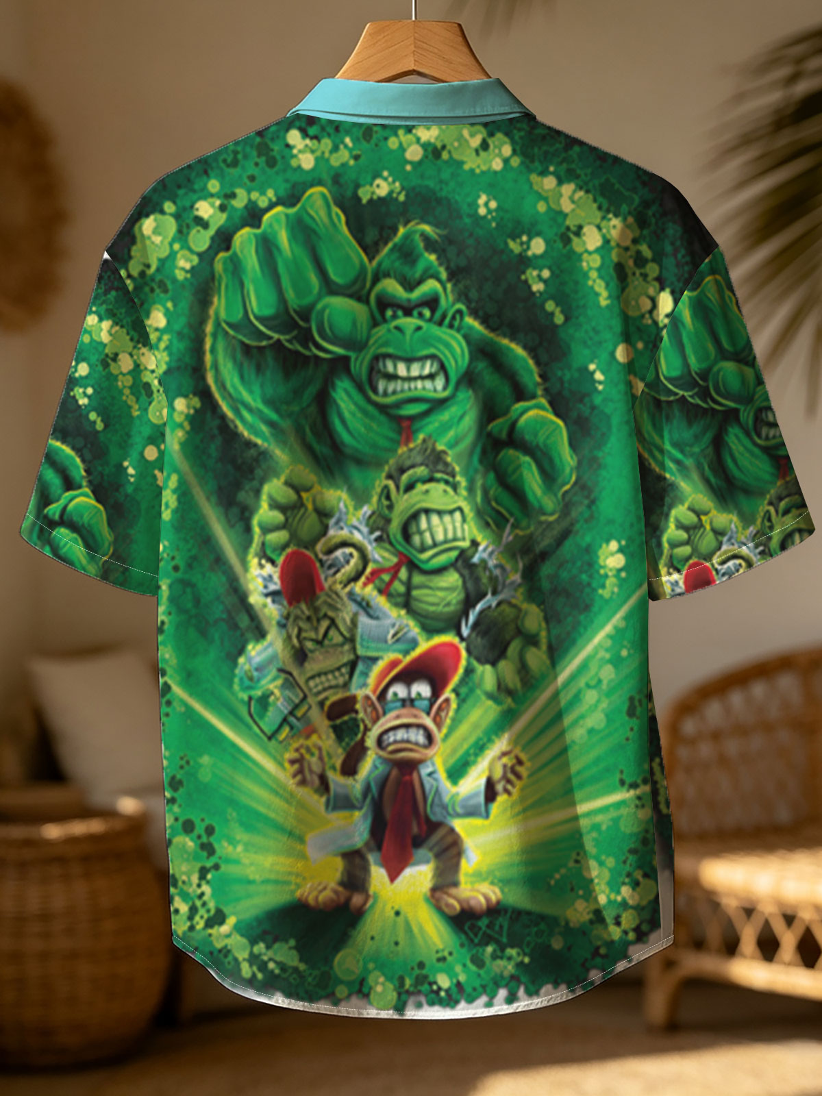 Donkey Kong, Diddy Kong, and King K. Rool in a dynamic green energy burst -  Shirt