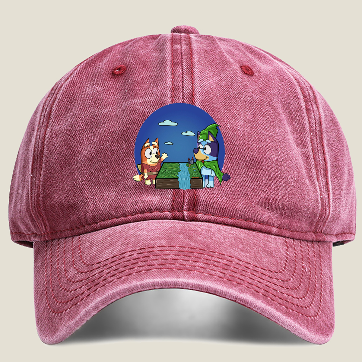 Bluey and Bingo in a Fantasy Adventure - Washed Denim - Baseball Cap
