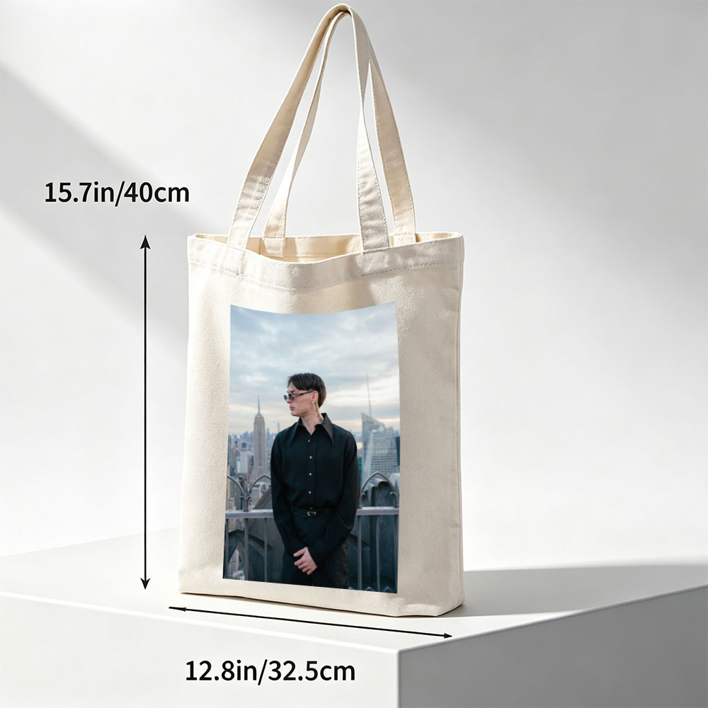 Karl Lagerfeld in New York City Skyline Fashion Portrait - Canvas tote bags