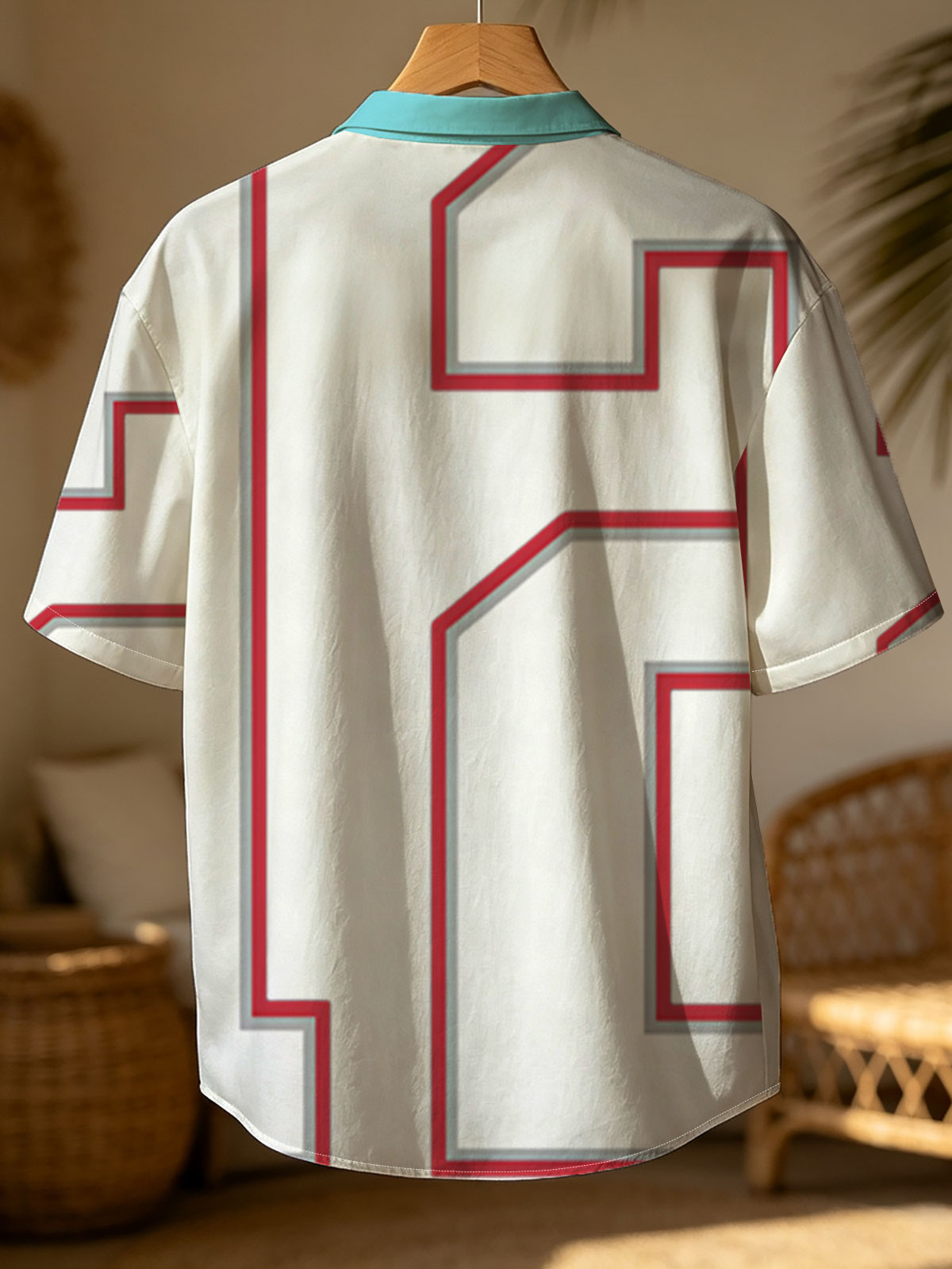 Number 12 in White with Red Outline on Dark Background -  Shirt