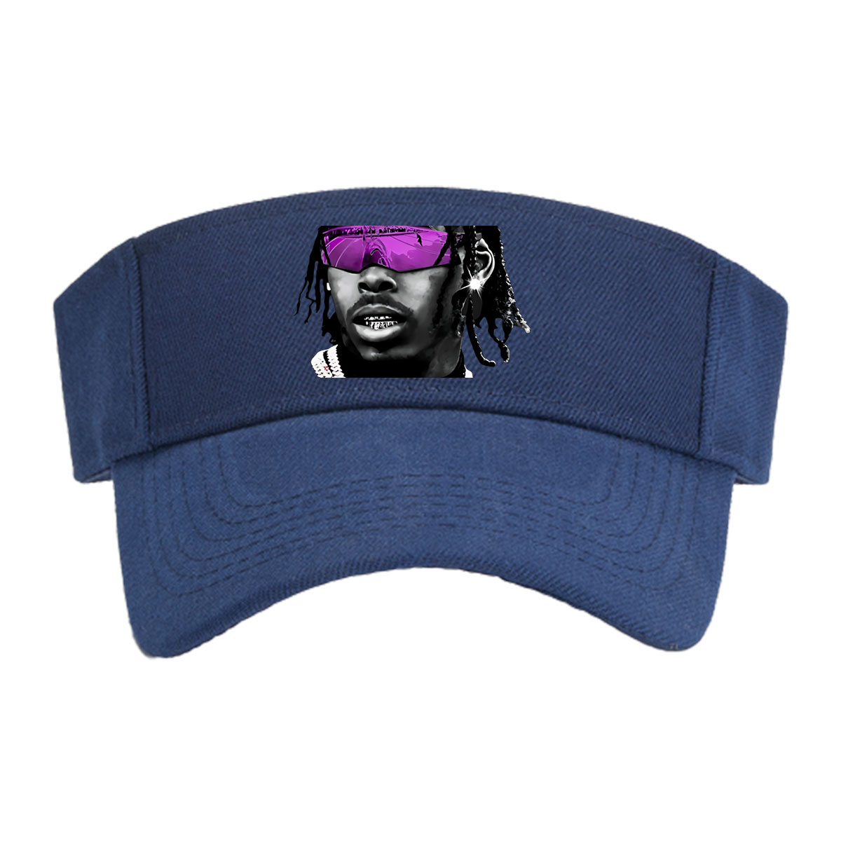 Lil Durk in Purple Sunglasses and Chain Necklace -  Visor cap